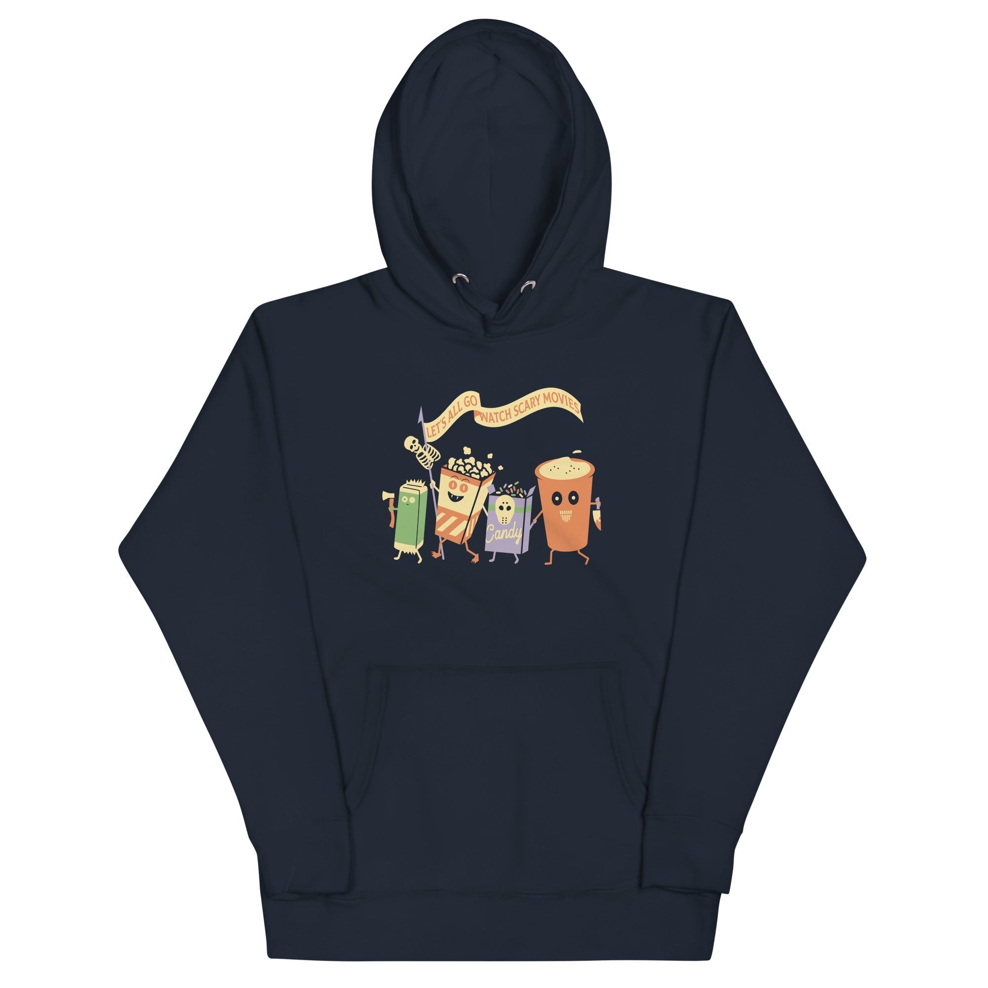 Let's All Go Watch Scary Movies Unisex Hoodie T-Shirts, Sweatshirt | PureTeeCo.com (Image 2)