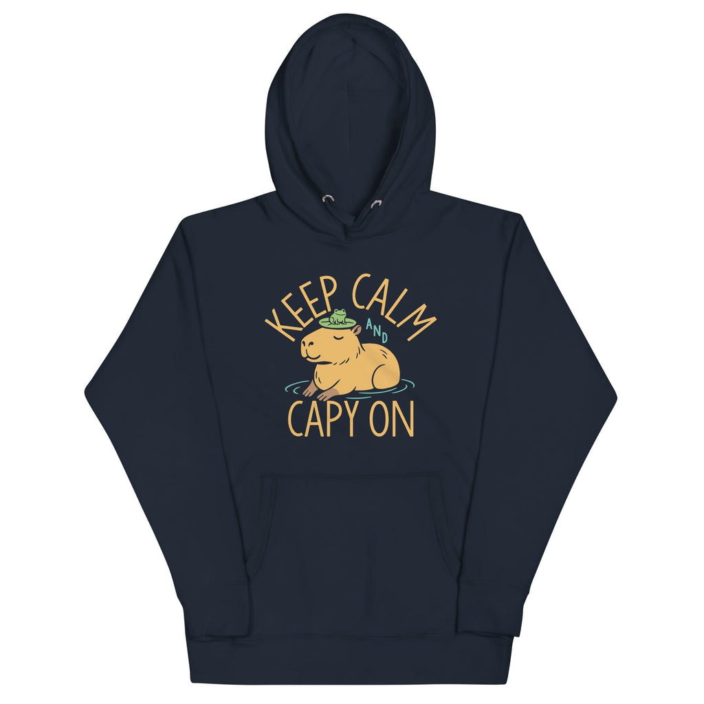 Keep Calm And Capy On Unisex Hoodie T-Shirts, Sweatshirt | PureTeeCo.com (Image 1)