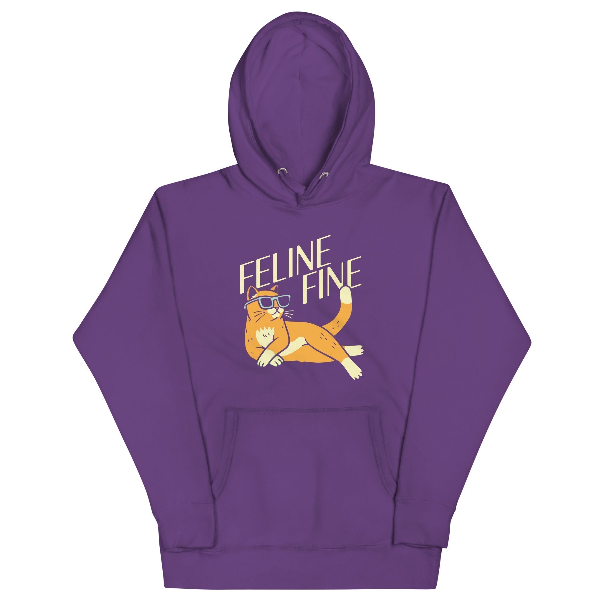 Feline Fine Unisex Hoodie T-Shirts, Sweatshirt | PureTeeCo.com (Image 5)