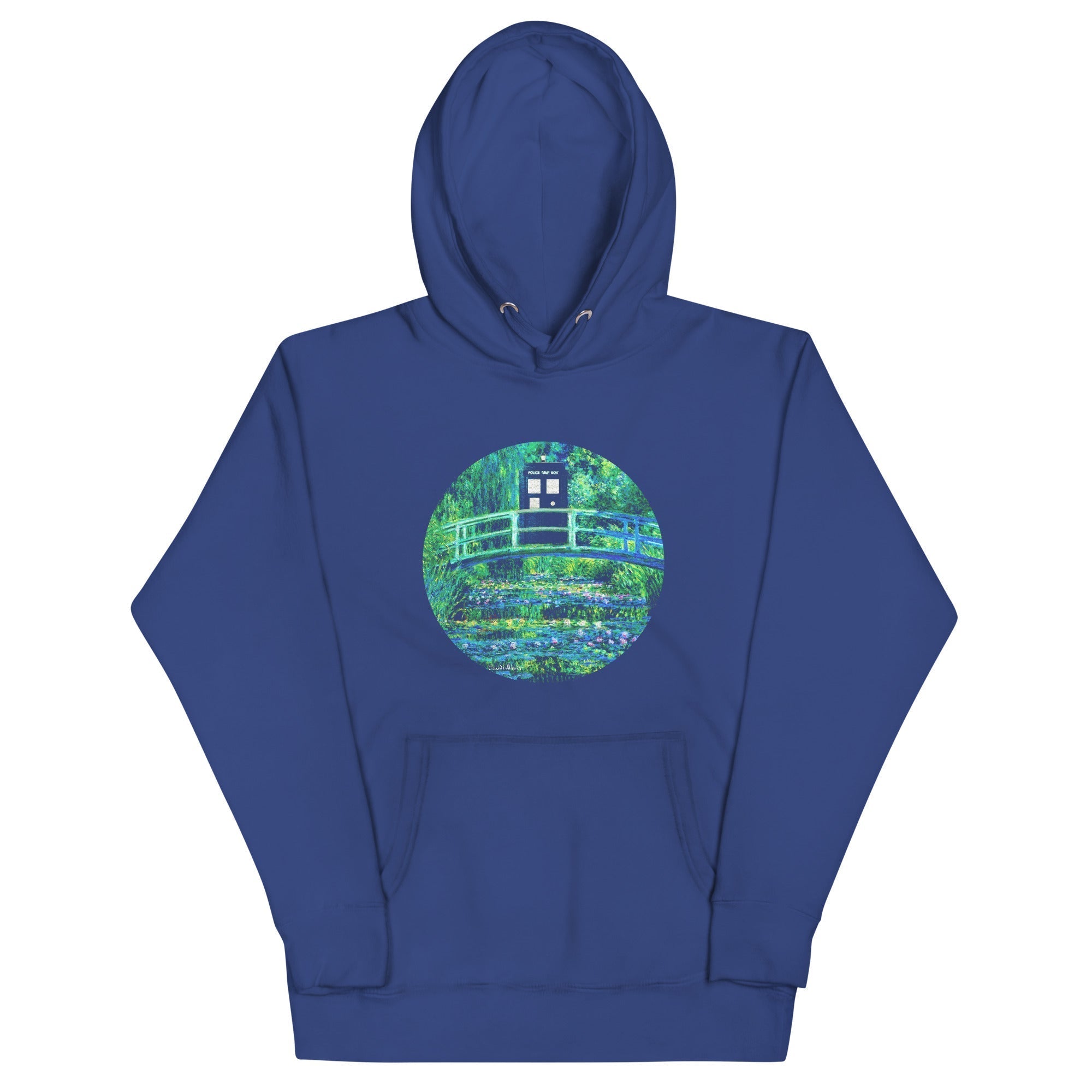 Water Lilies Police Box Unisex Hoodie T-Shirts, Sweatshirt | PureTeeCo.com (Image 3)