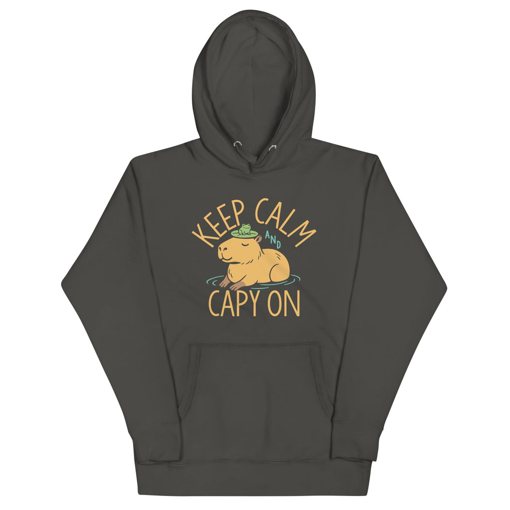 Keep Calm And Capy On Unisex Hoodie T-Shirts, Sweatshirt | PureTeeCo.com (Image 4)