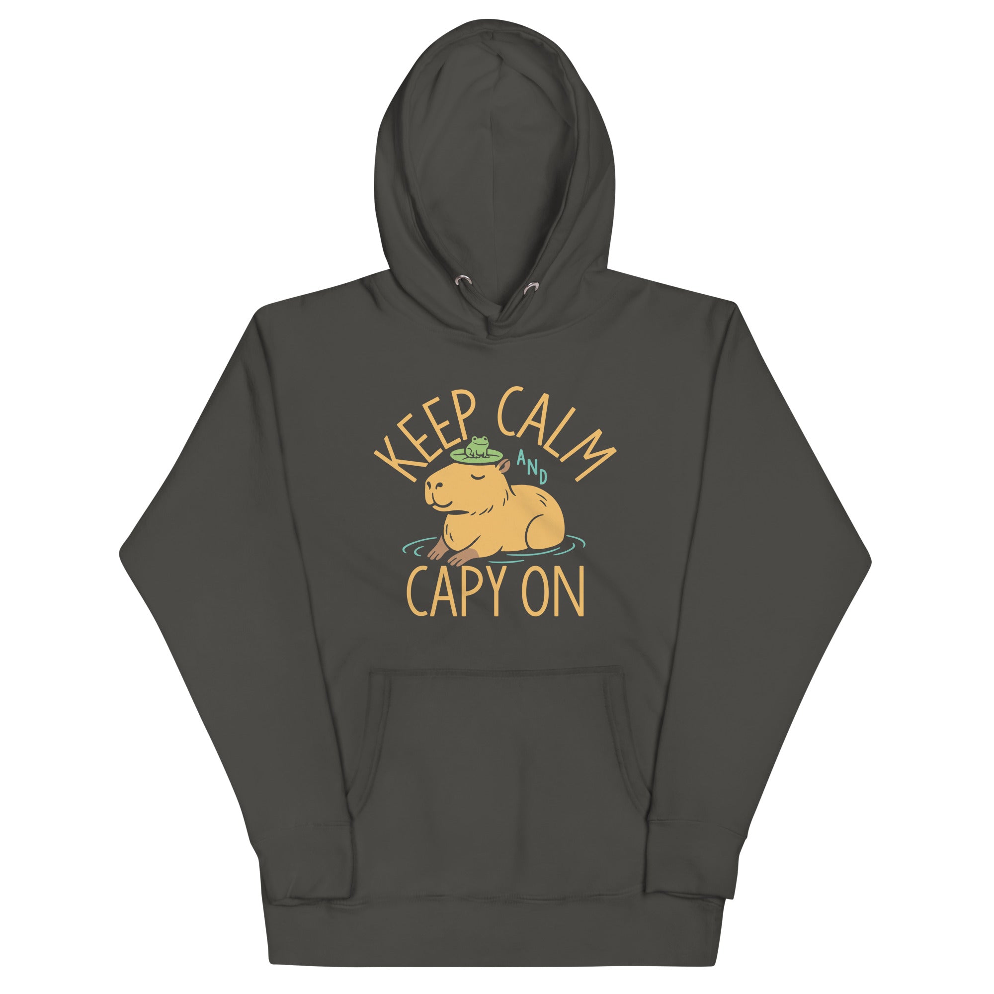 Keep Calm And Capy On Unisex Hoodie T-Shirts, Sweatshirt | PureTeeCo.com (Image 4)