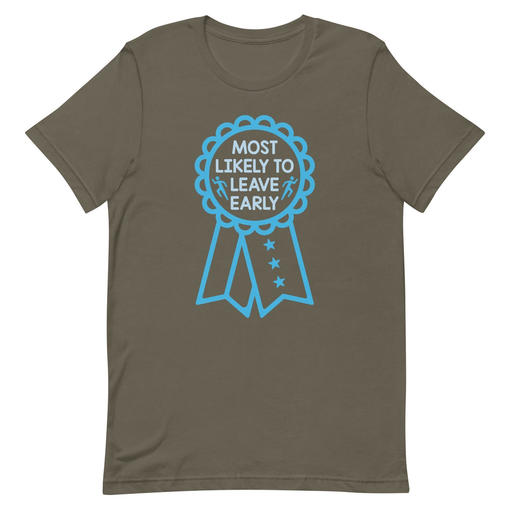 Most Likely To Leave Early Men's Signature Tee Hoodie, Sweatshirt | PureTeeCo.com (Image 4)