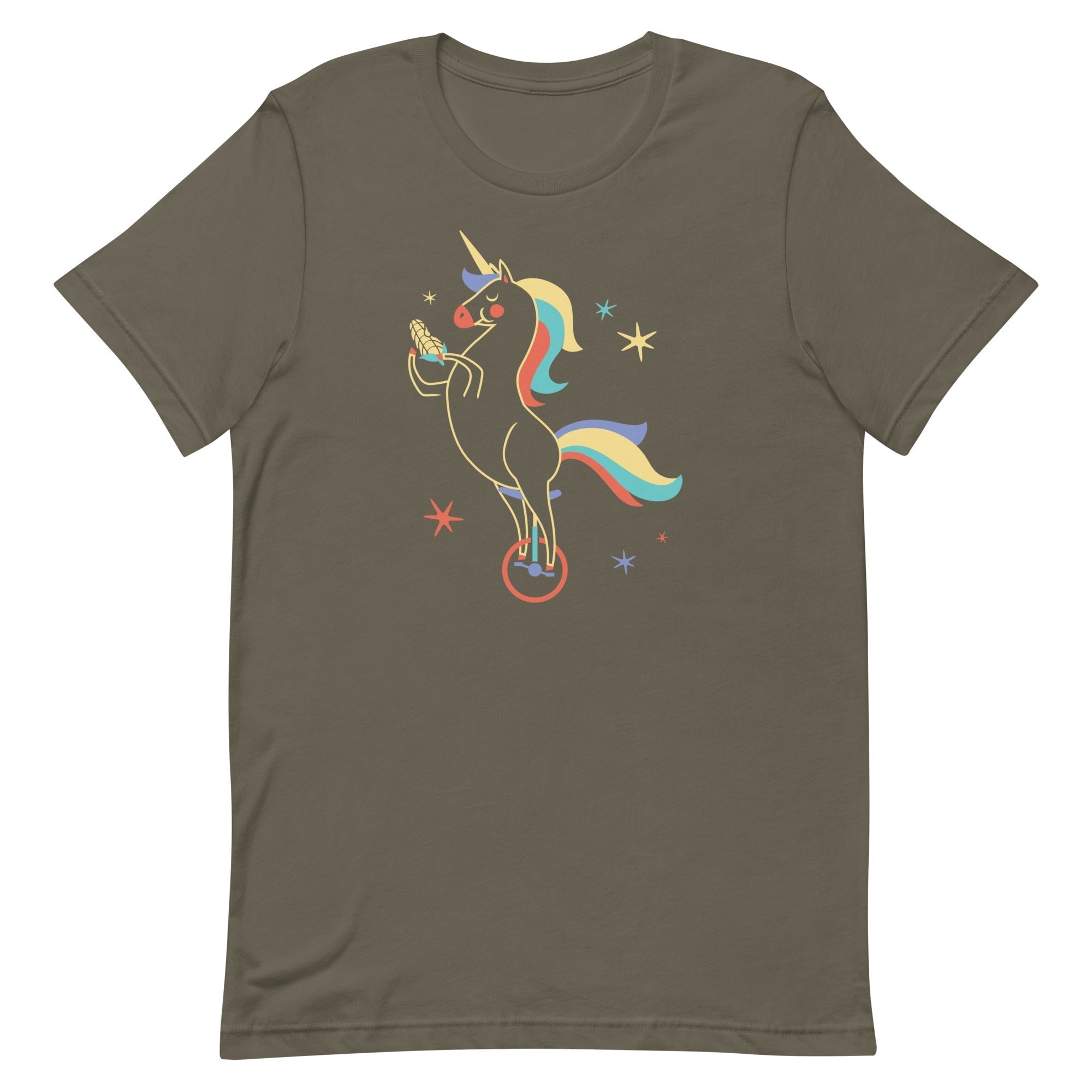 Unicycling Unicorn With Corn Men's Signature Tee Hoodie, Sweatshirt | PureTeeCo.com (Image 1)