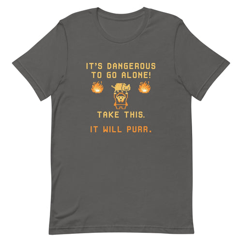 It's Dangerous To Go Alone Men's Signature Tee Hoodie, Sweatshirt | PureTeeCo.com (Image 1)