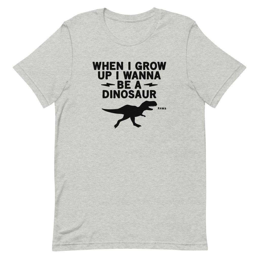 When I Grow Up I Wanna Be A Dinosaur Men's Signature Tee Hoodie, Sweatshirt | PureTeeCo.com (Image 1)