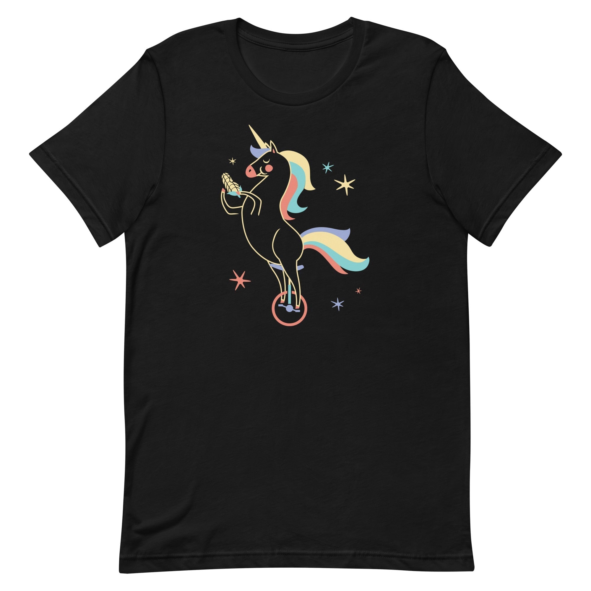 Unicycling Unicorn With Corn Men's Signature Tee Hoodie, Sweatshirt | PureTeeCo.com (Image 2)