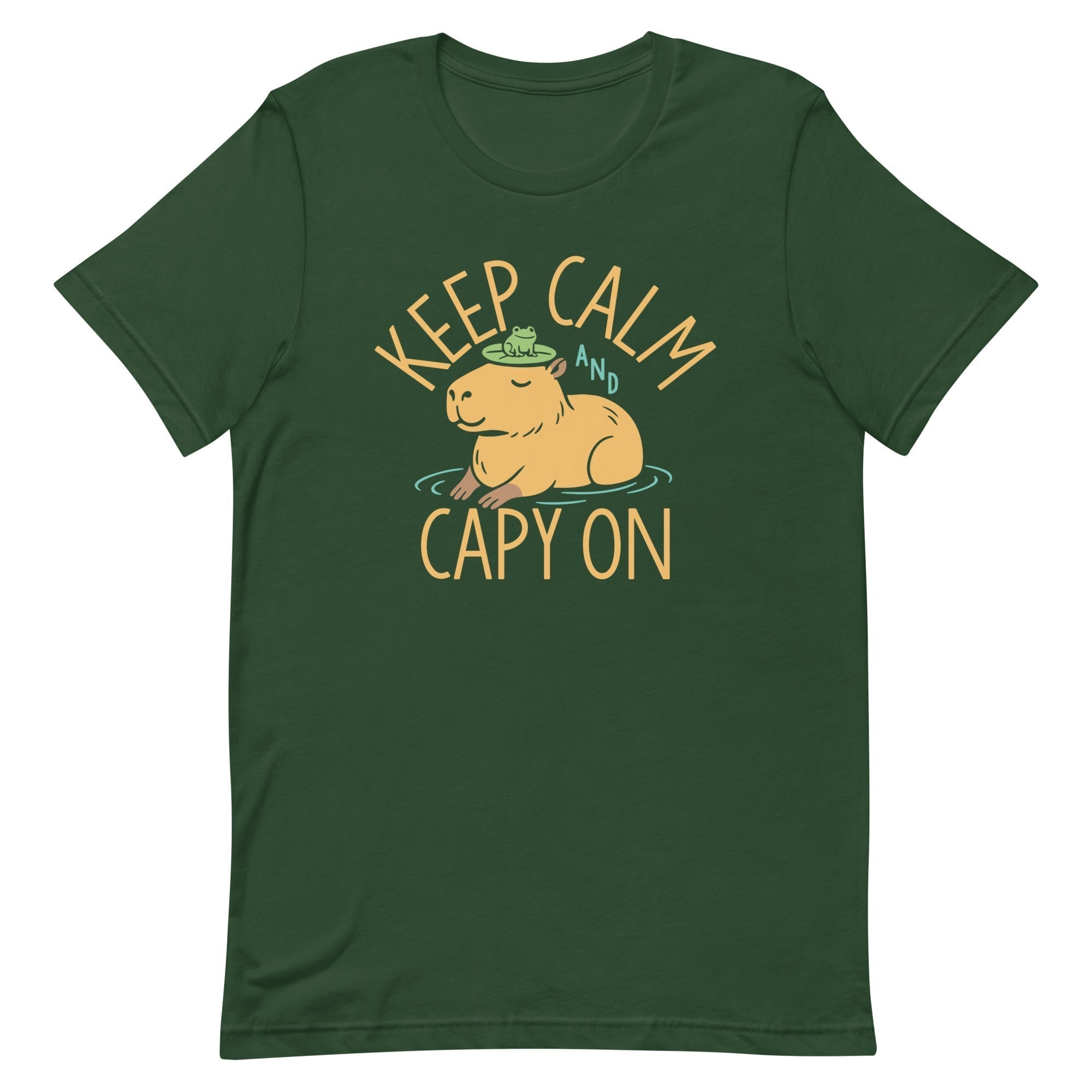 Keep Calm And Capy On Men's Signature Tee Hoodie, Sweatshirt | PureTeeCo.com (Image 4)