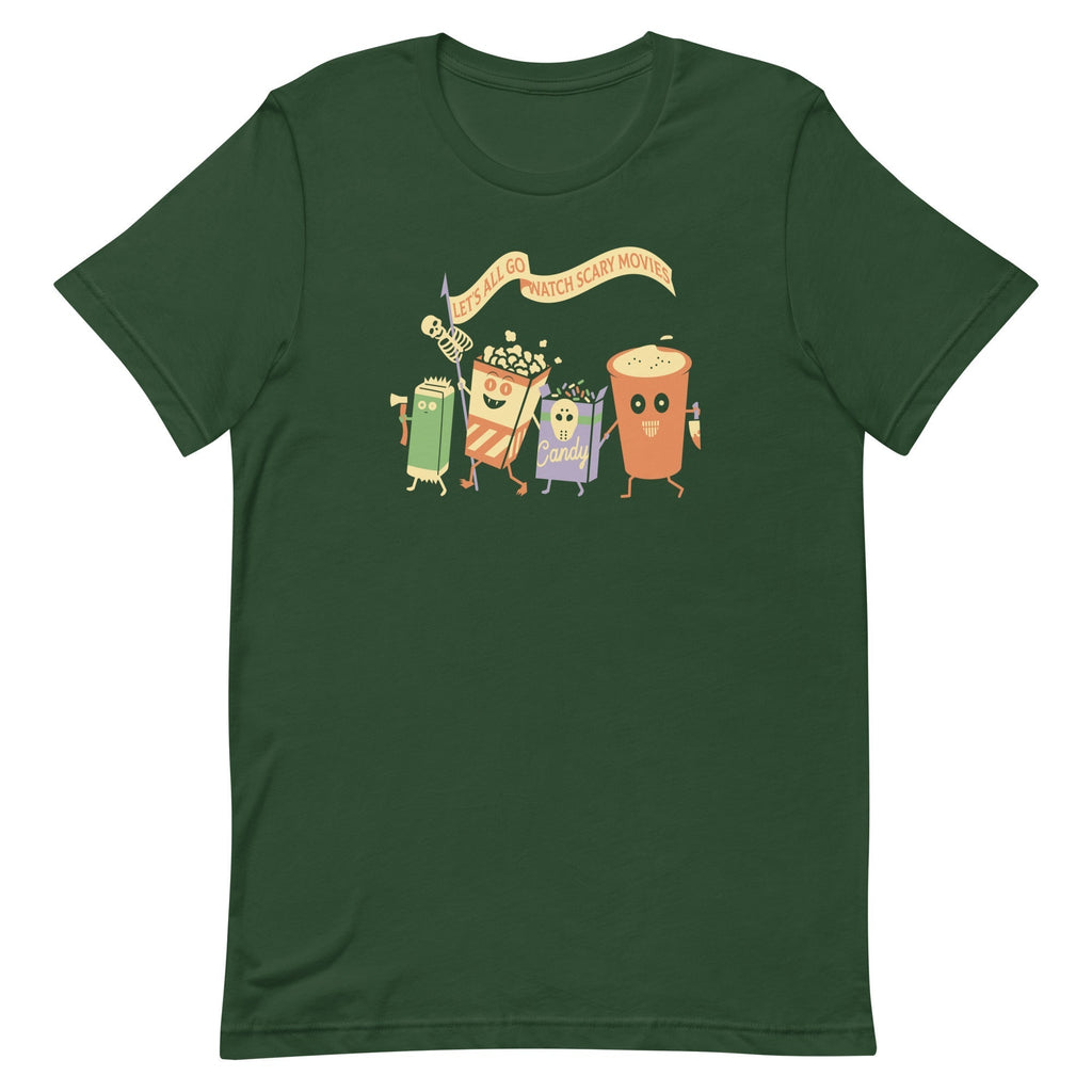 Let's All Go Watch Scary Movies Men's Signature Tee Hoodie, Sweatshirt | PureTeeCo.com (Image 4)