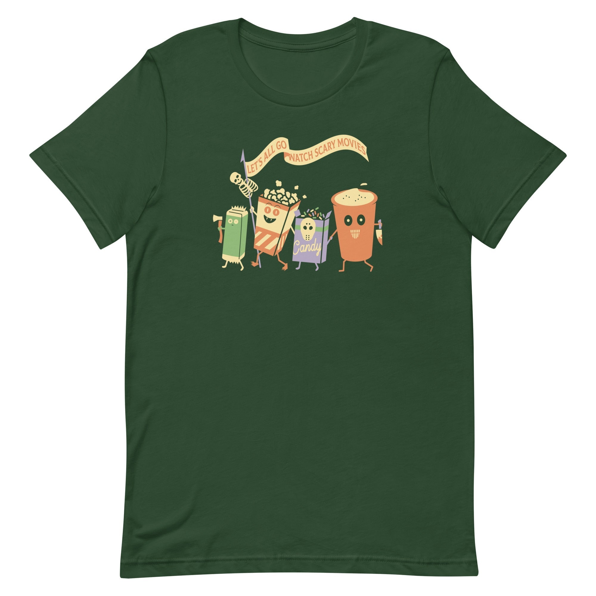 Let's All Go Watch Scary Movies Men's Signature Tee Hoodie, Sweatshirt | PureTeeCo.com (Image 4)