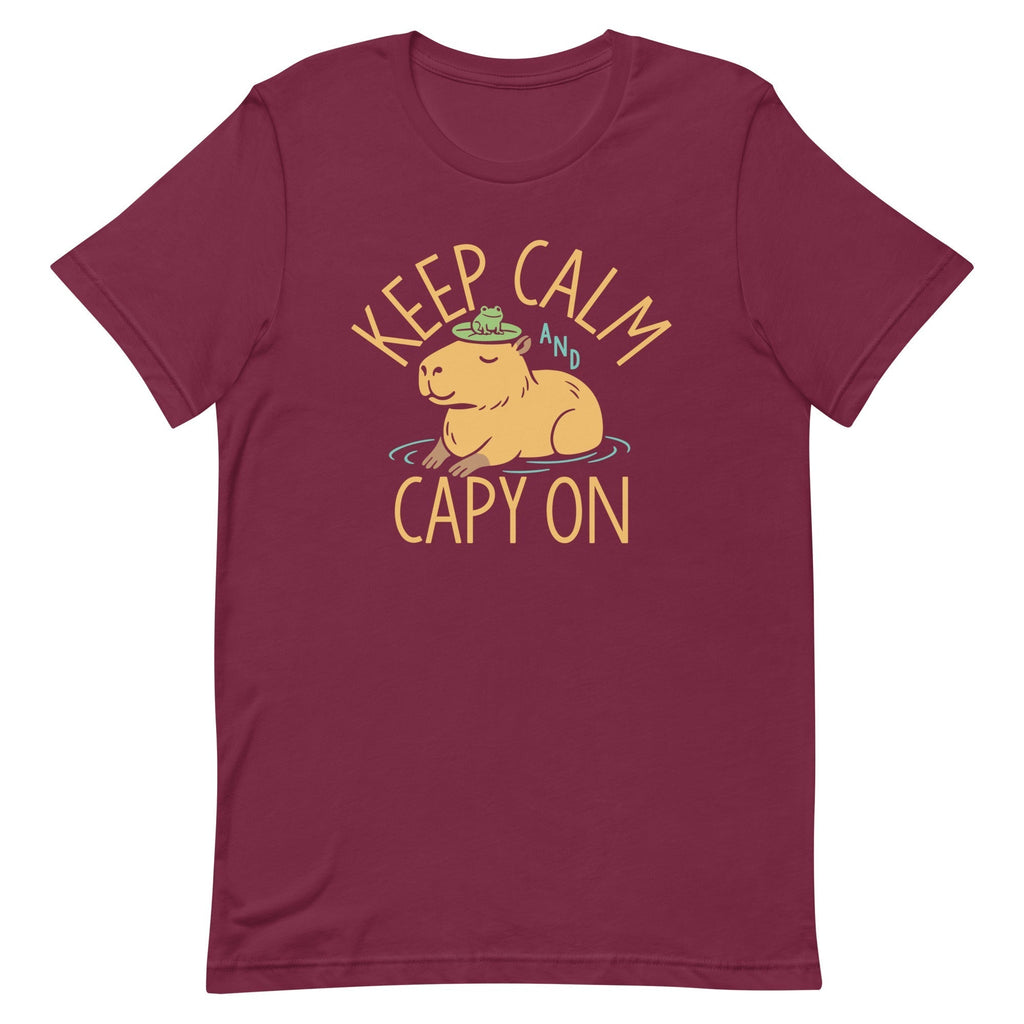 Keep Calm And Capy On Men's Signature Tee Hoodie, Sweatshirt | PureTeeCo.com (Image 3)
