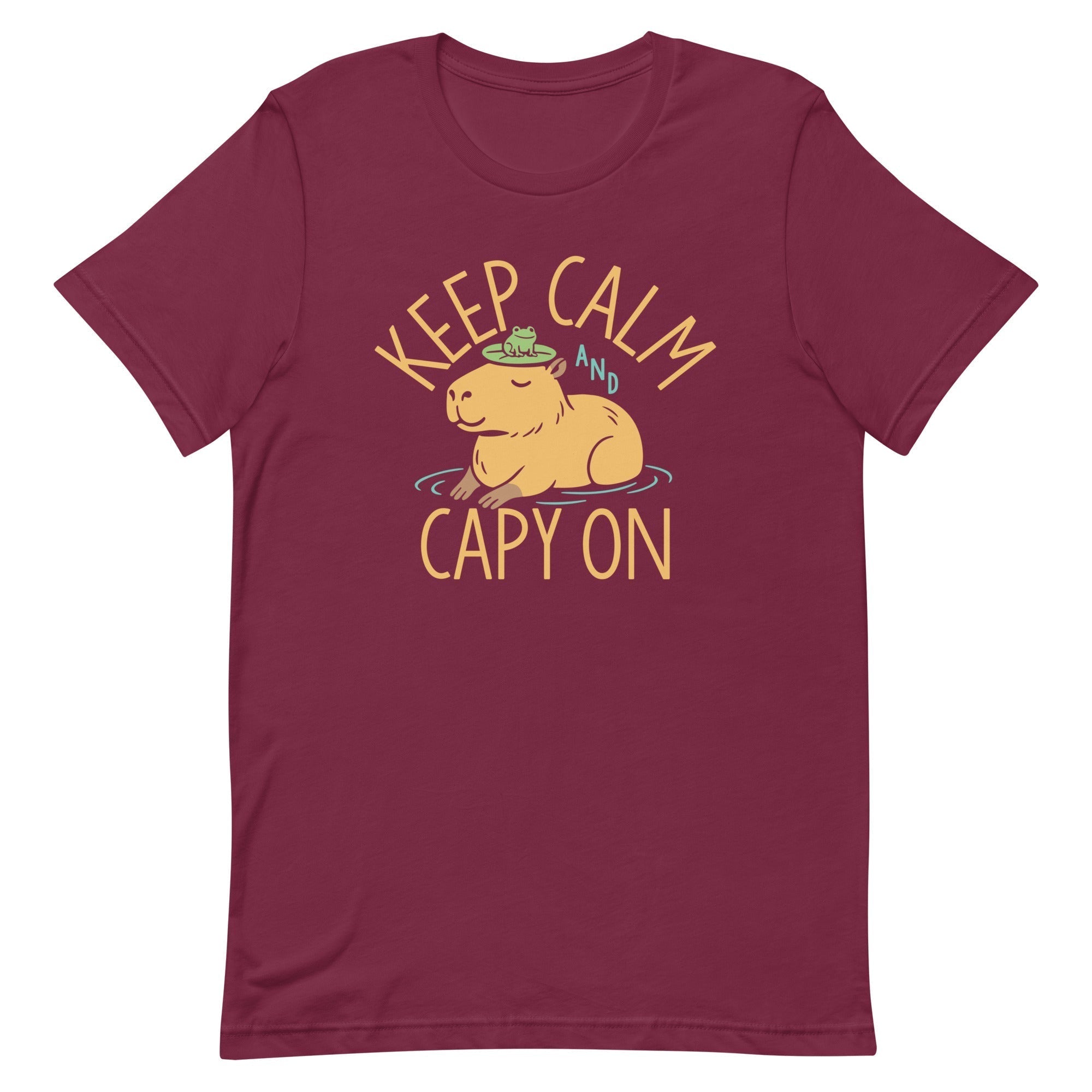 Keep Calm And Capy On Men's Signature Tee Hoodie, Sweatshirt | PureTeeCo.com (Image 3)