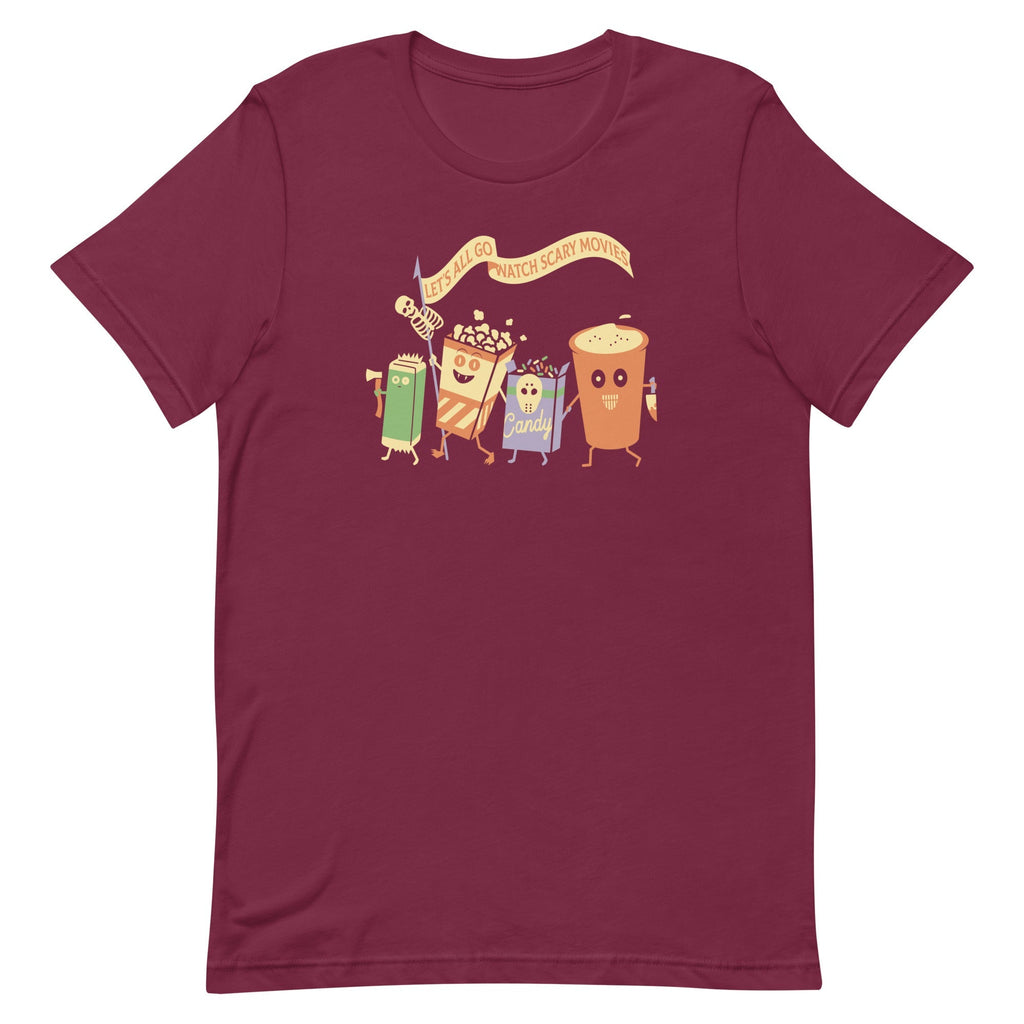 Let's All Go Watch Scary Movies Men's Signature Tee Hoodie, Sweatshirt | PureTeeCo.com (Image 3)