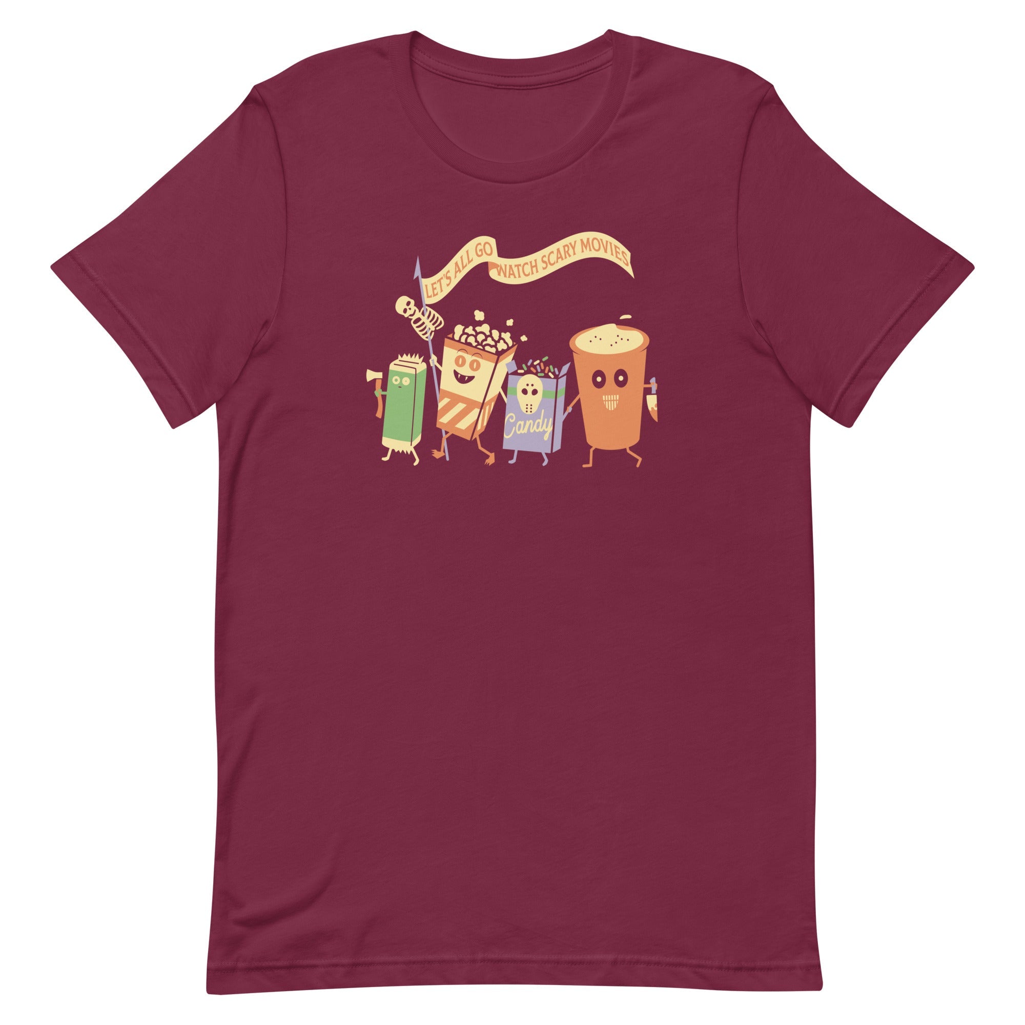 Let's All Go Watch Scary Movies Men's Signature Tee Hoodie, Sweatshirt | PureTeeCo.com (Image 3)