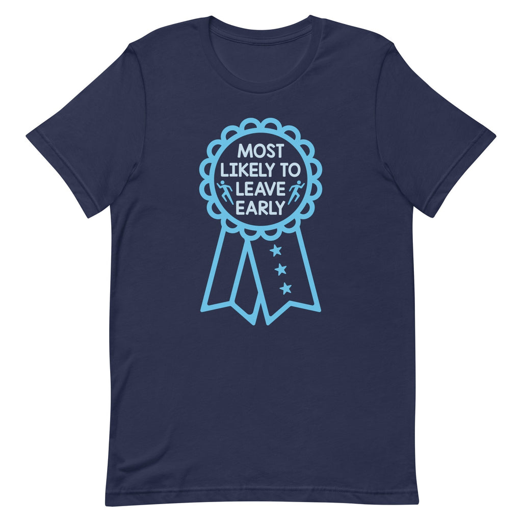 Most Likely To Leave Early Men's Signature Tee Hoodie, Sweatshirt | PureTeeCo.com (Image 3)