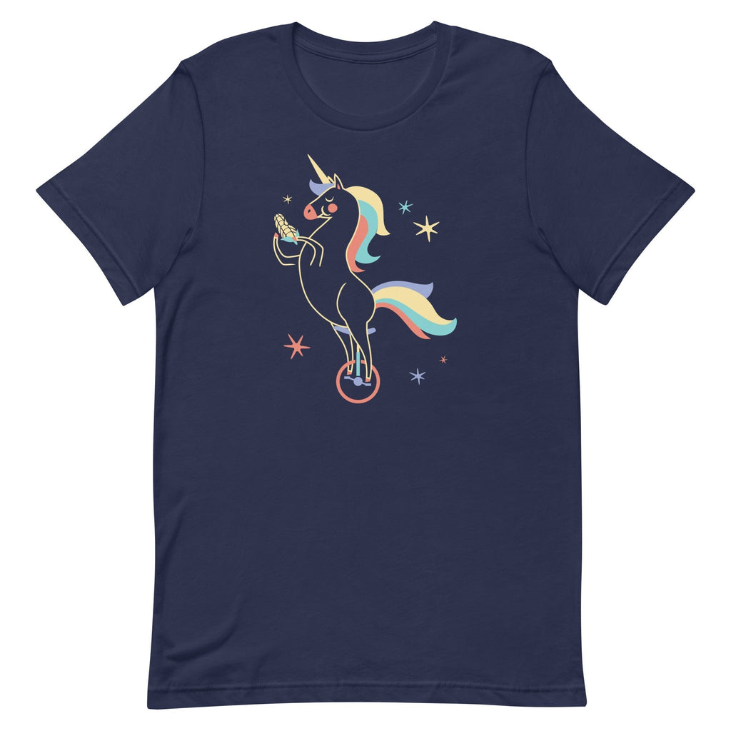 Unicycling Unicorn With Corn Men's Signature Tee Hoodie, Sweatshirt | PureTeeCo.com (Image 3)