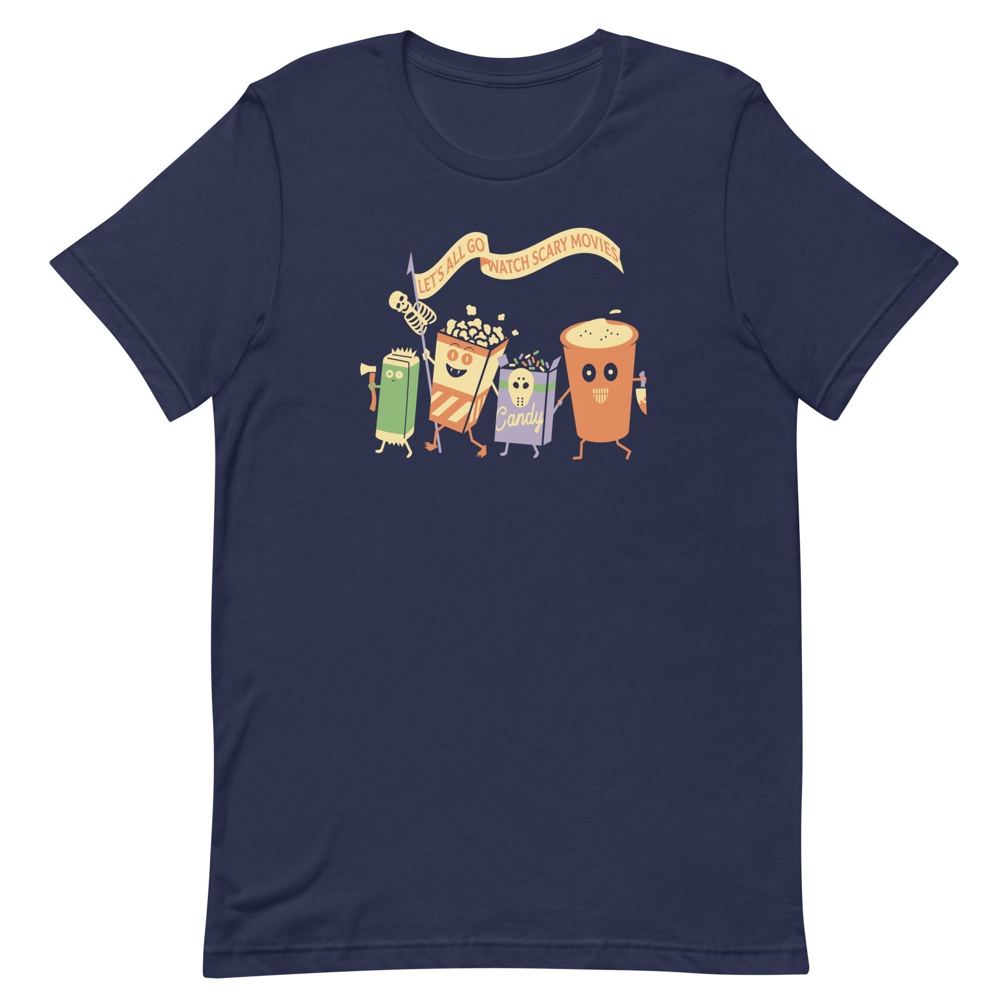 Let's All Go Watch Scary Movies Men's Signature Tee Hoodie, Sweatshirt | PureTeeCo.com (Image 2)
