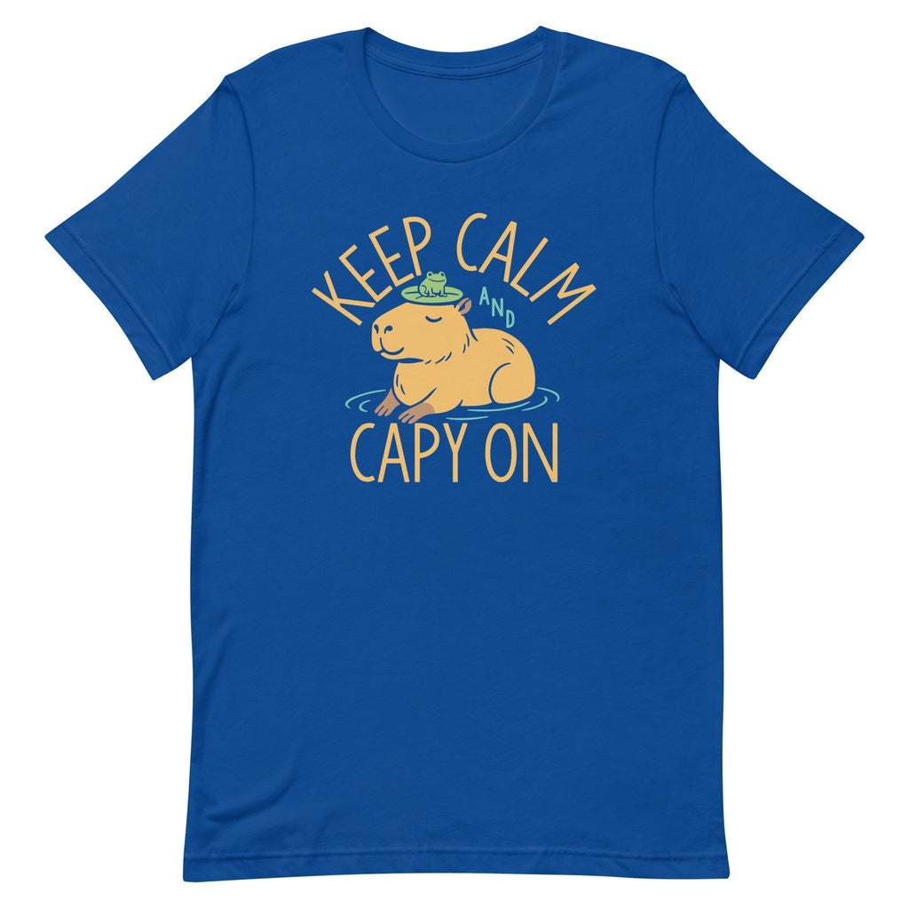 Keep Calm And Capy On Men's Signature Tee Hoodie, Sweatshirt | PureTeeCo.com (Image 5)