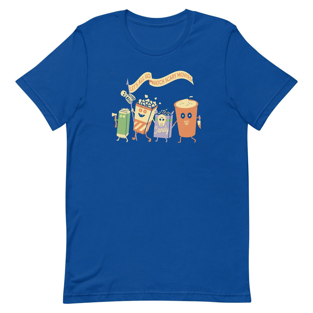 Let's All Go Watch Scary Movies Men's Signature Tee Hoodie, Sweatshirt | PureTeeCo.com (Image 5)