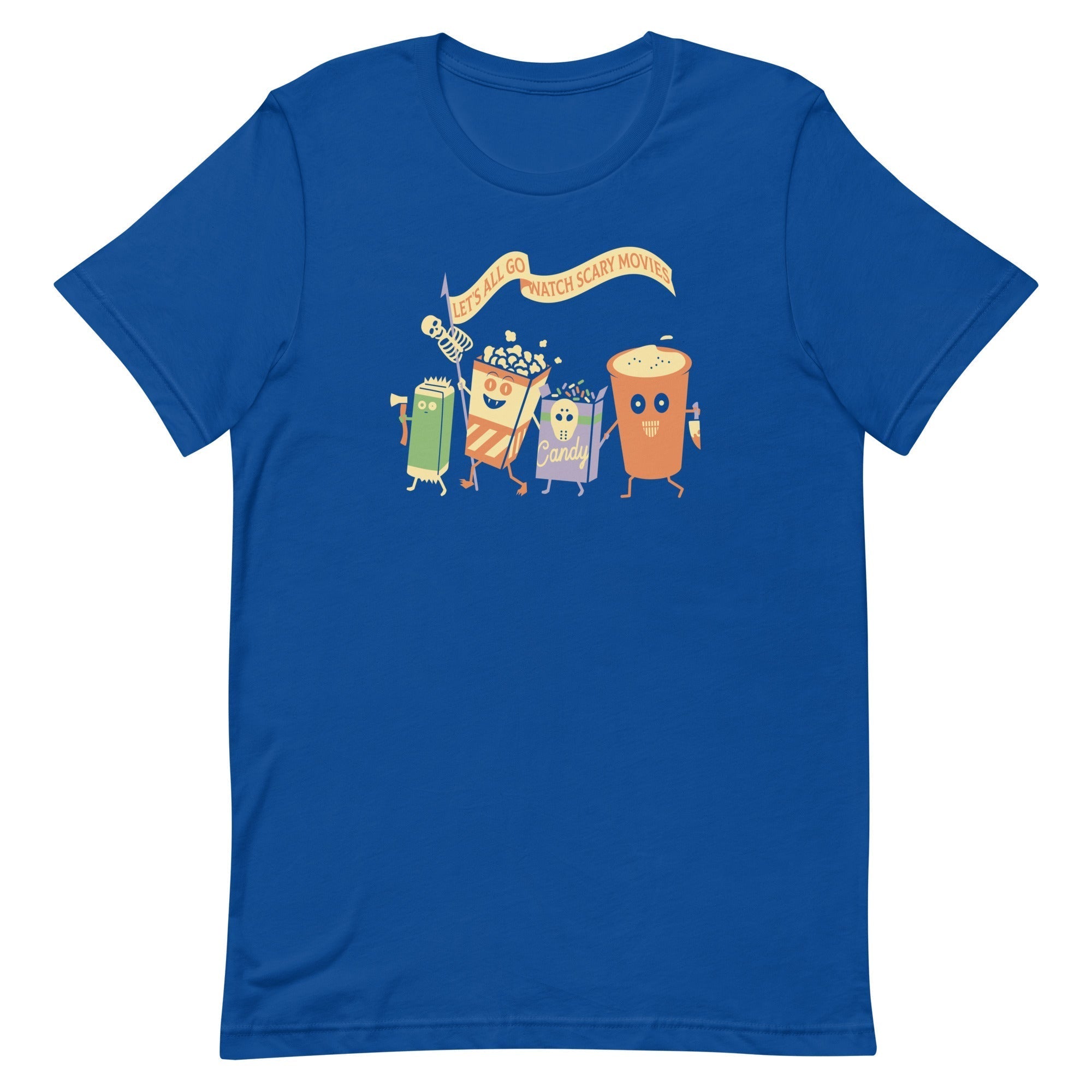 Let's All Go Watch Scary Movies Men's Signature Tee Hoodie, Sweatshirt | PureTeeCo.com (Image 5)