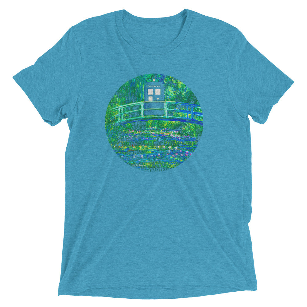 Water Lilies Police Box Men's Tri-Blend Tee Hoodie, Sweatshirt | PureTeeCo.com (Image 4)