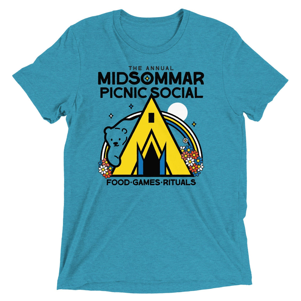 The Annual Midsommar Picnic Social Men's Tri-Blend Tee Hoodie, Sweatshirt | PureTeeCo.com (Image 4)