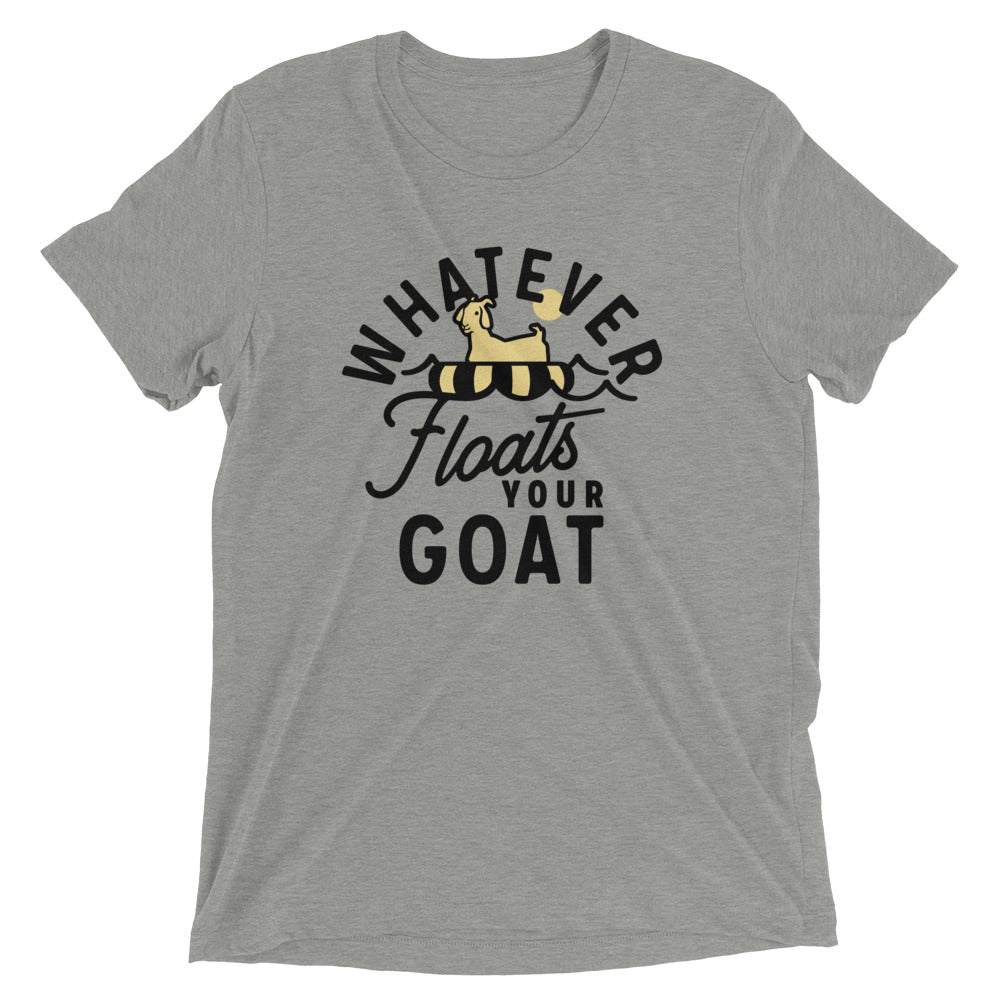 Whatever Floats Your Goat Men's Tri-Blend Tee Hoodie, Sweatshirt | PureTeeCo.com (Image 1)