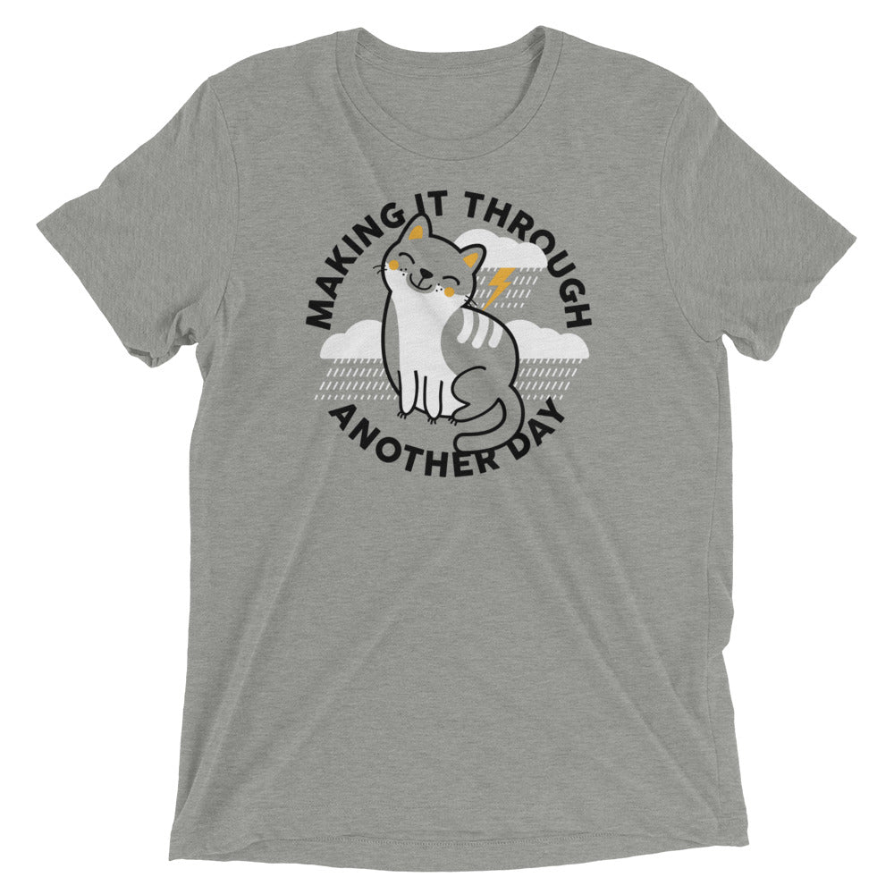Making It Through Another Day Men's Tri-Blend Tee Hoodie, Sweatshirt | PureTeeCo.com (Image 1)
