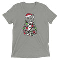 Meowy Christmas Men's Tri-Blend Tee Hoodie, Sweatshirt | PureTeeCo.com (Image 1)