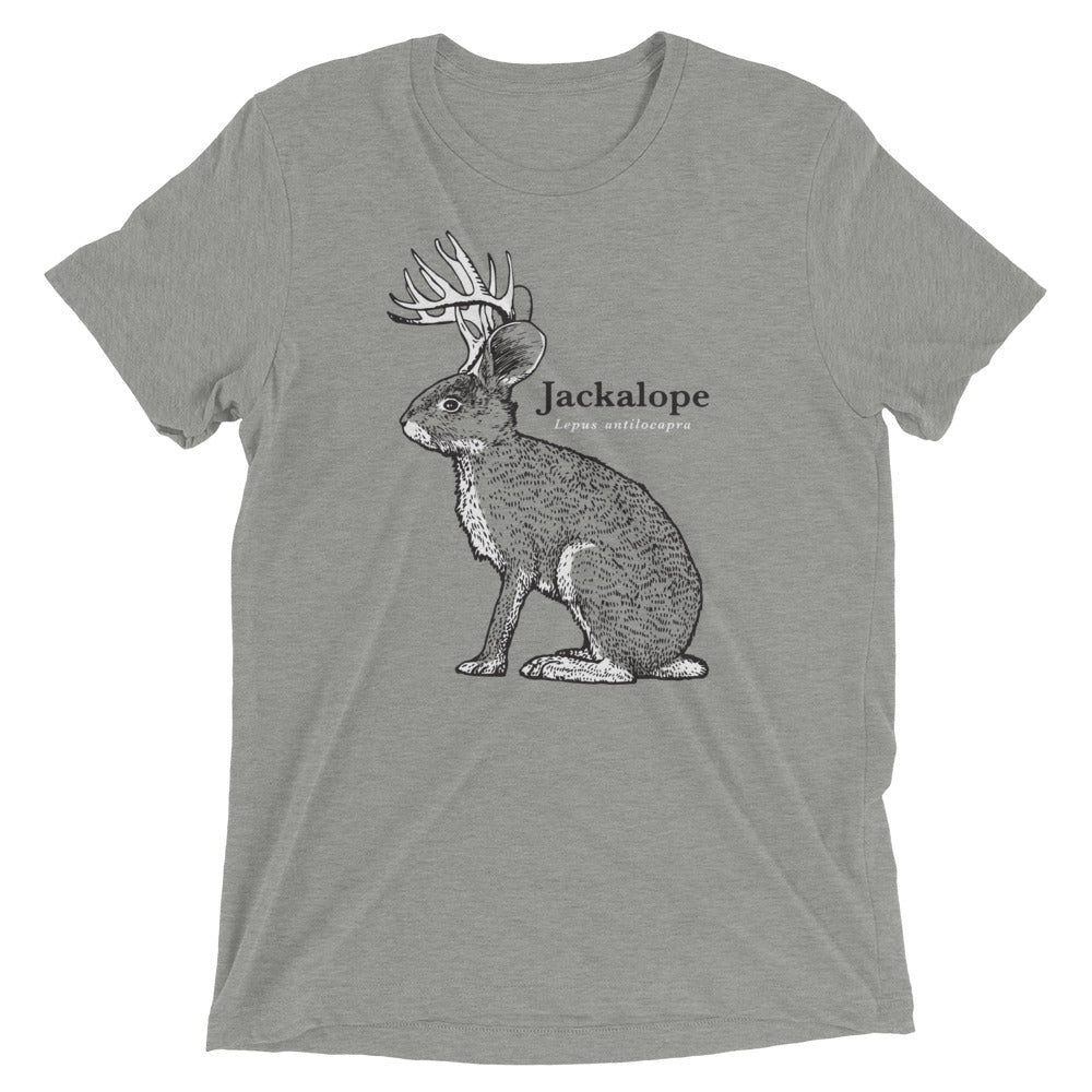 Jackalope Men's Tri-Blend Tee Hoodie, Sweatshirt | PureTeeCo.com (Image 1)