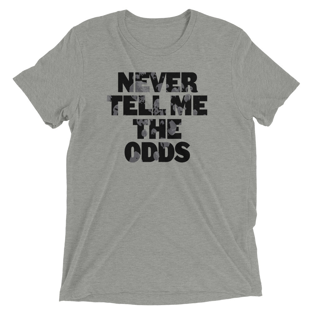Never Tell Me The Odds Men's Tri-Blend Tee Hoodie, Sweatshirt | PureTeeCo.com (Image 1)