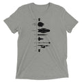 Space Ship Timeline Men's Tri-Blend Tee Hoodie, Sweatshirt | PureTeeCo.com (Image 1)