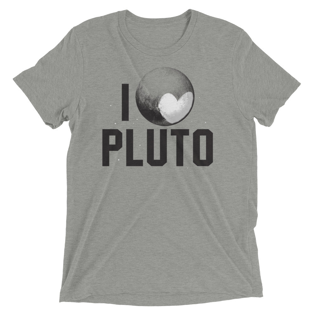 I Heart Pluto Men's Tri-Blend Tee Hoodie, Sweatshirt | PureTeeCo.com (Image 1)