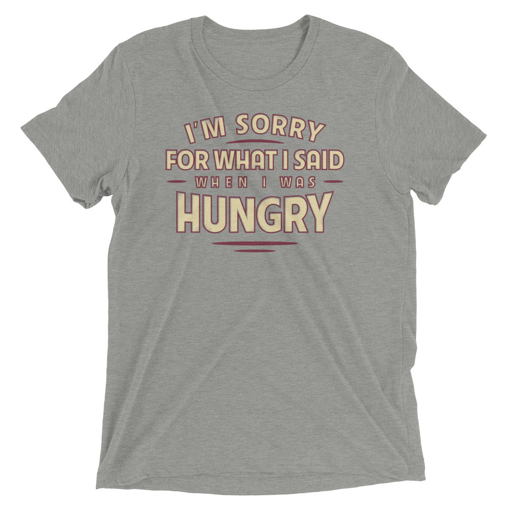 What I Said When I Was Hungry Men's Tri-Blend Tee Hoodie, Sweatshirt | PureTeeCo.com (Image 4)