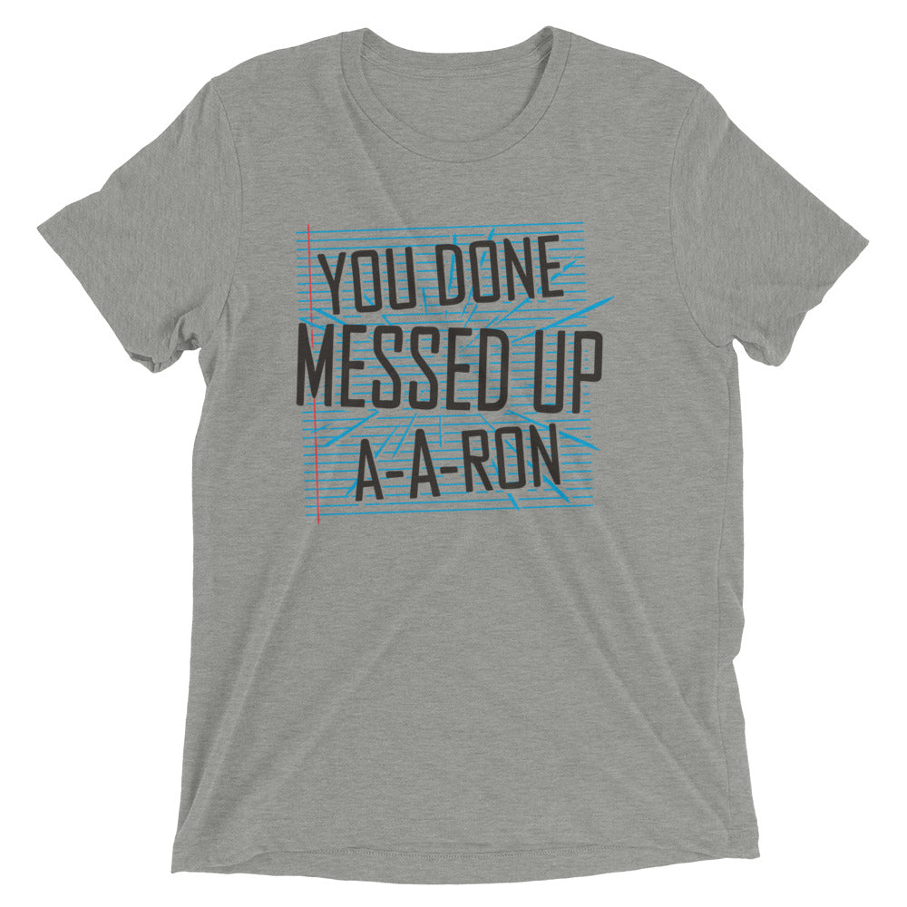 You Done Messed Up A-A-Ron Men's Tri-Blend Tee Hoodie, Sweatshirt | PureTeeCo.com (Image 1)