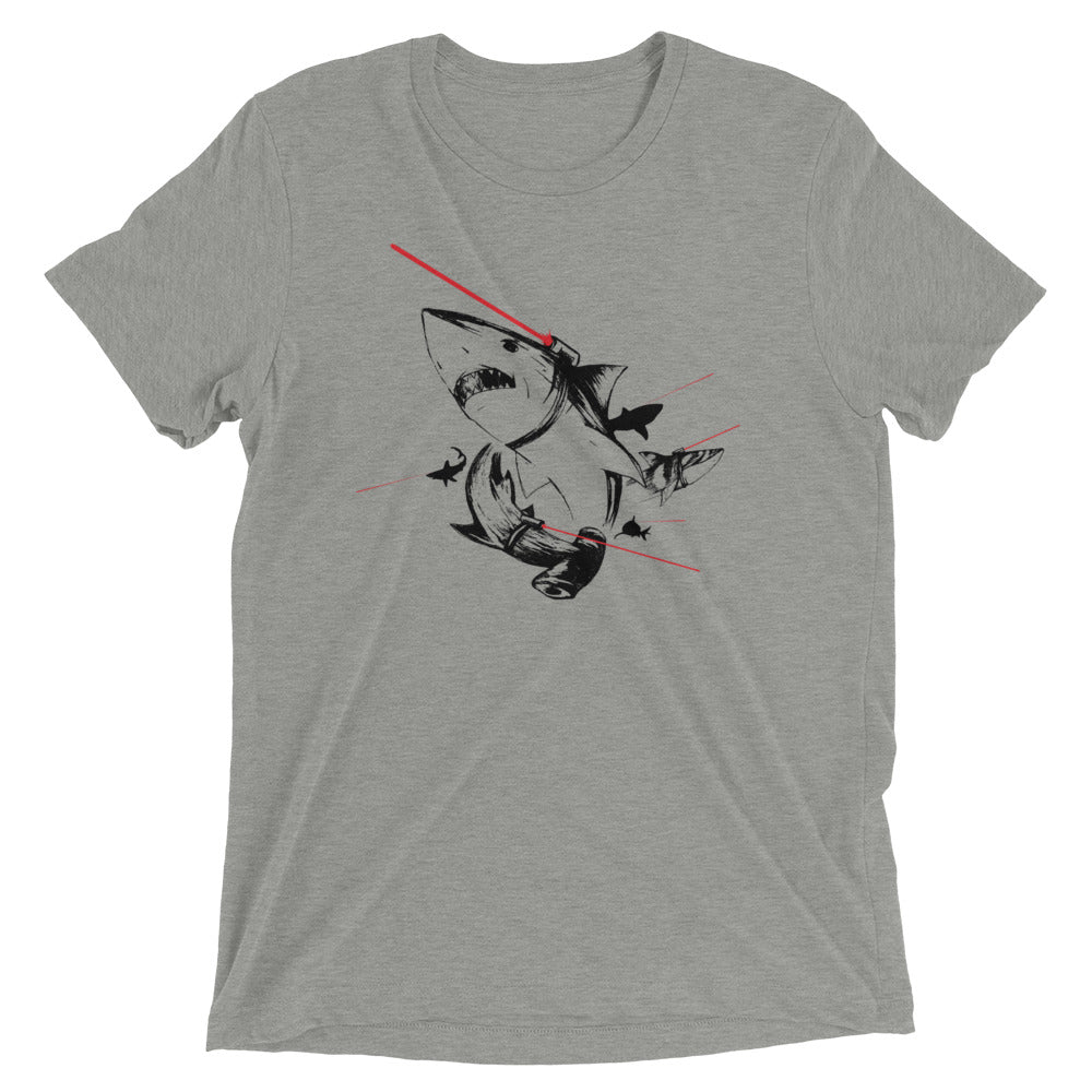 Sharks With Lasers Men's Tri-Blend Tee Hoodie, Sweatshirt | PureTeeCo.com (Image 3)