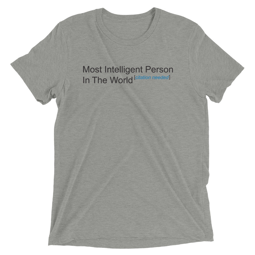 Most Intelligent Person in the World Citation Needed Men's Tri-Blend Tee Hoodie, Sweatshirt | PureTeeCo.com (Image 3)