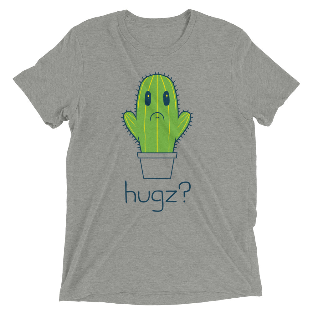 Hugz? Cactus Men's Tri-Blend Tee Hoodie, Sweatshirt | PureTeeCo.com (Image 4)
