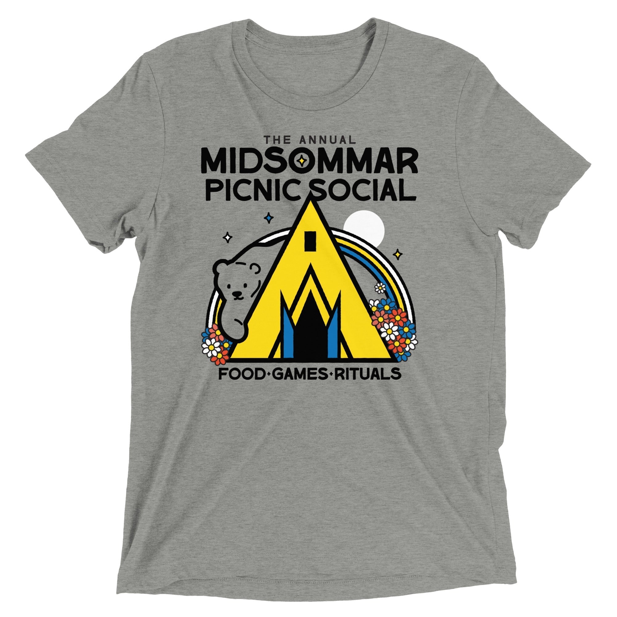 The Annual Midsommar Picnic Social Men's Tri-Blend Tee Hoodie, Sweatshirt | PureTeeCo.com (Image 2)