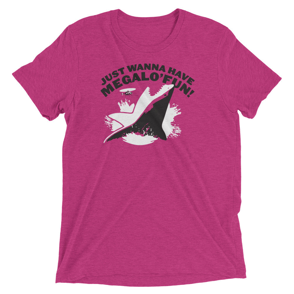 Just Wanna Have Megalo' Fun! Men's Tri-Blend Tee Hoodie, Sweatshirt | PureTeeCo.com (Image 2)