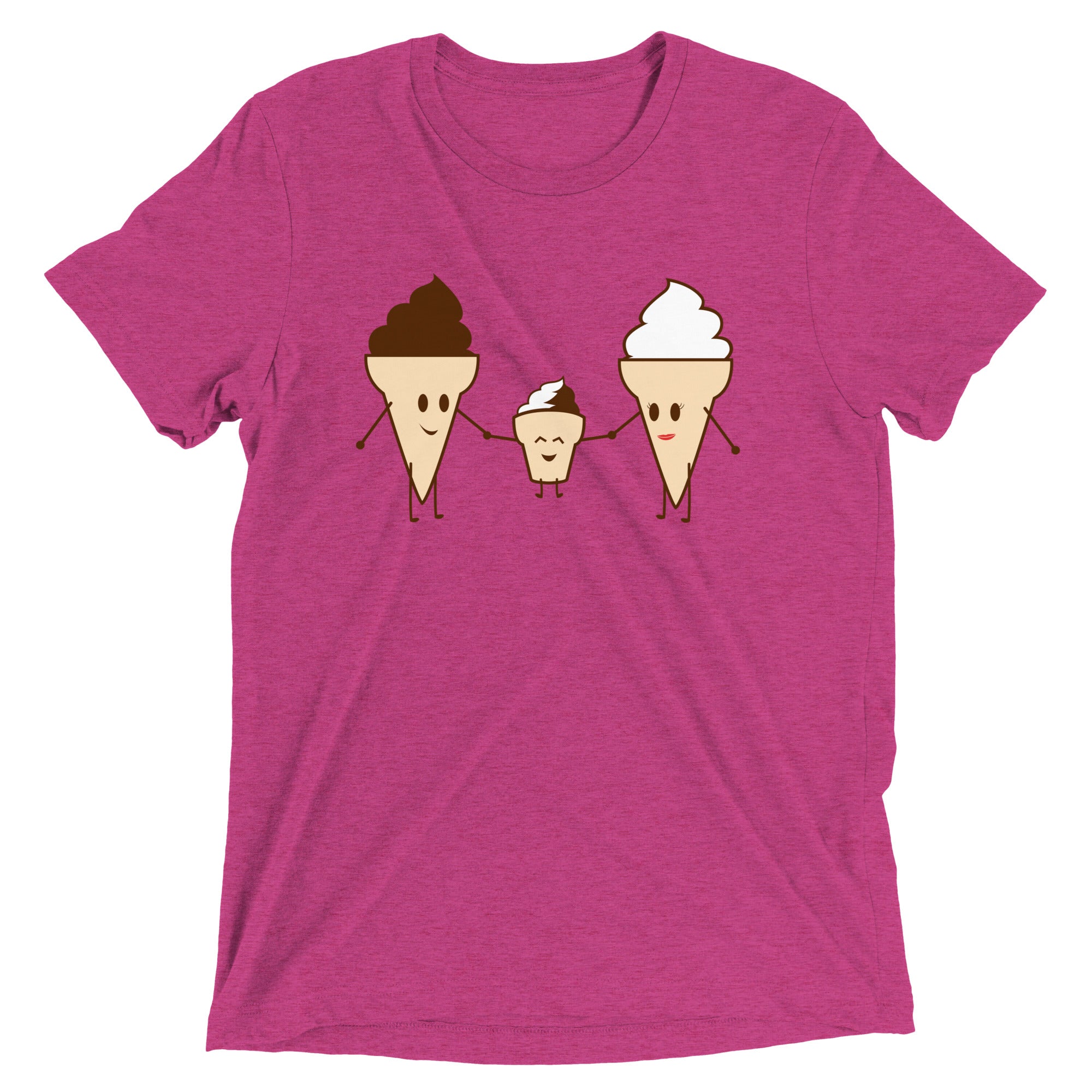 Ice Cream Family Men's Tri-Blend Tee Hoodie, Sweatshirt | PureTeeCo.com (Image 2)