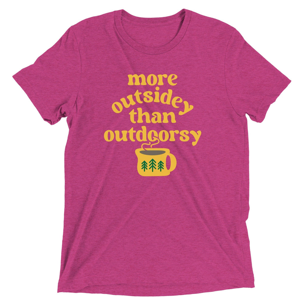 More Outsidey Than Outdoorsy Men's Tri-Blend Tee Hoodie, Sweatshirt | PureTeeCo.com (Image 5)