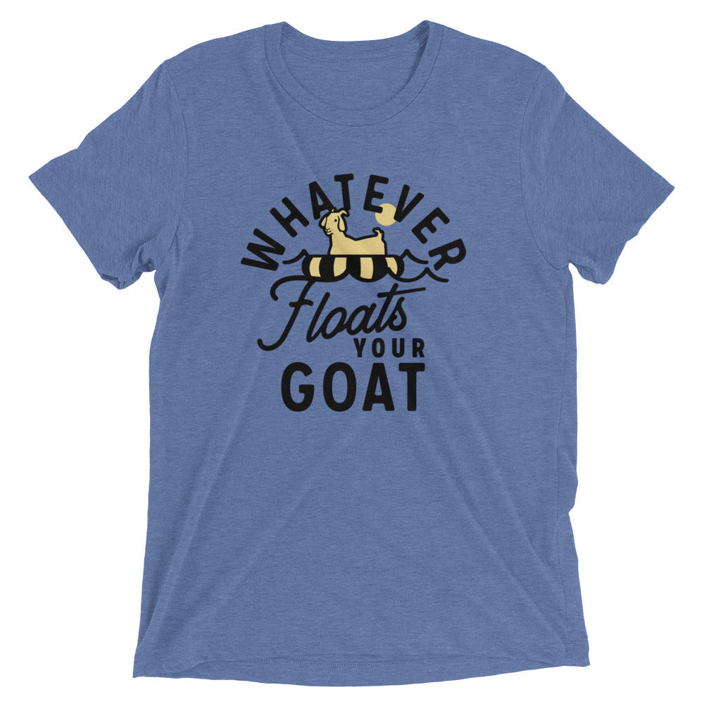 Whatever Floats Your Goat Men's Tri-Blend Tee Hoodie, Sweatshirt | PureTeeCo.com (Image 3)