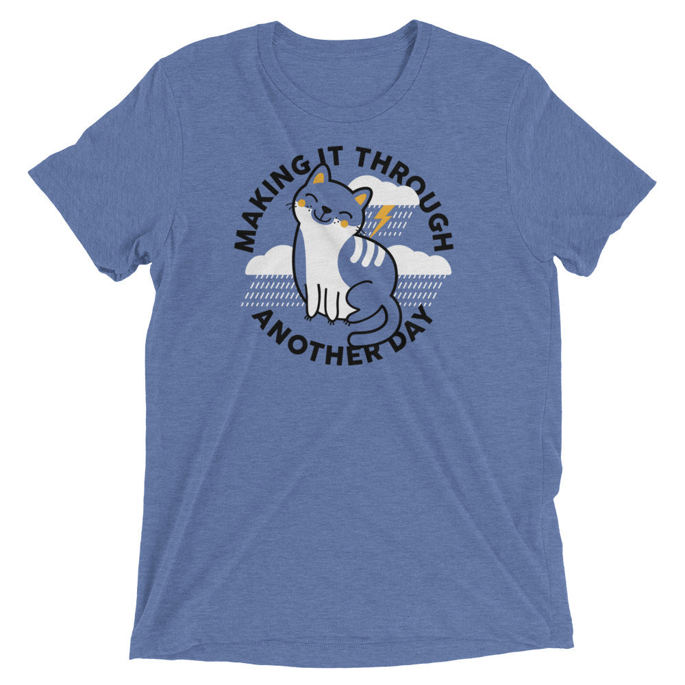 Making It Through Another Day Men's Tri-Blend Tee Hoodie, Sweatshirt | PureTeeCo.com (Image 2)