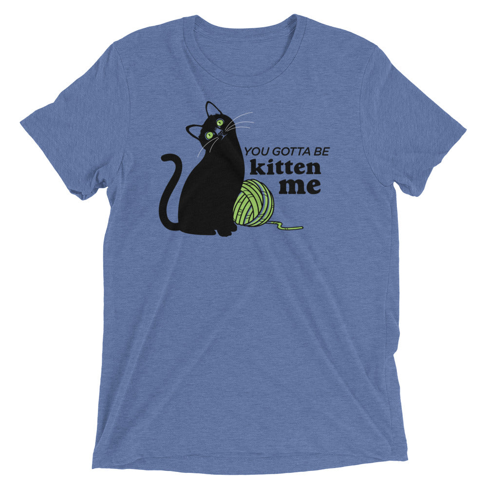 You Gotta Be Kitten Me Men's Tri-Blend Tee Hoodie, Sweatshirt | PureTeeCo.com (Image 2)