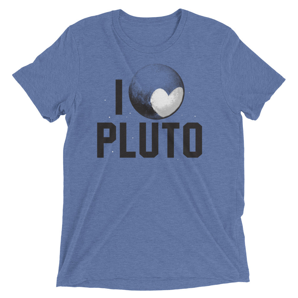 I Heart Pluto Men's Tri-Blend Tee Hoodie, Sweatshirt | PureTeeCo.com (Image 2)
