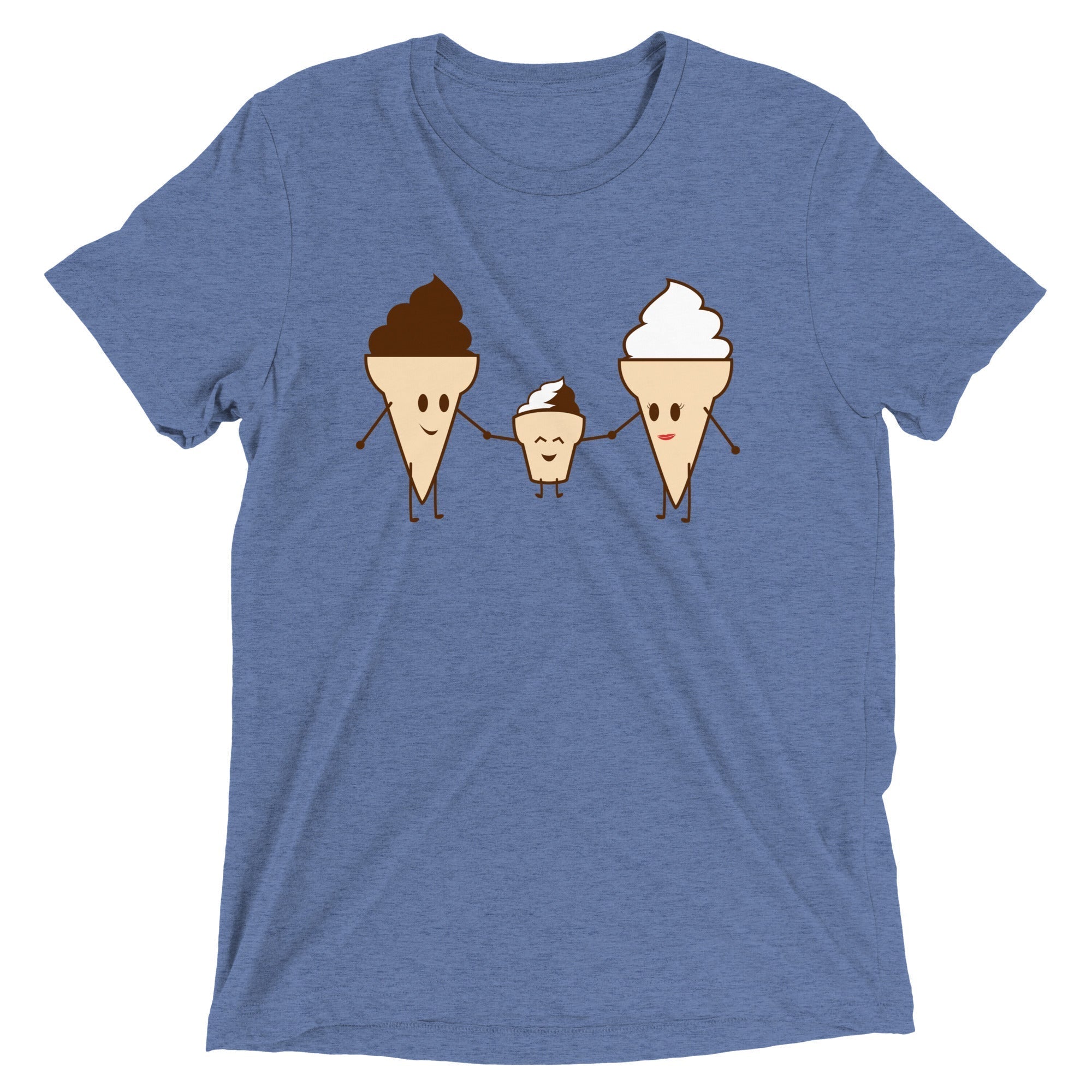 Ice Cream Family Men's Tri-Blend Tee Hoodie, Sweatshirt | PureTeeCo.com (Image 4)
