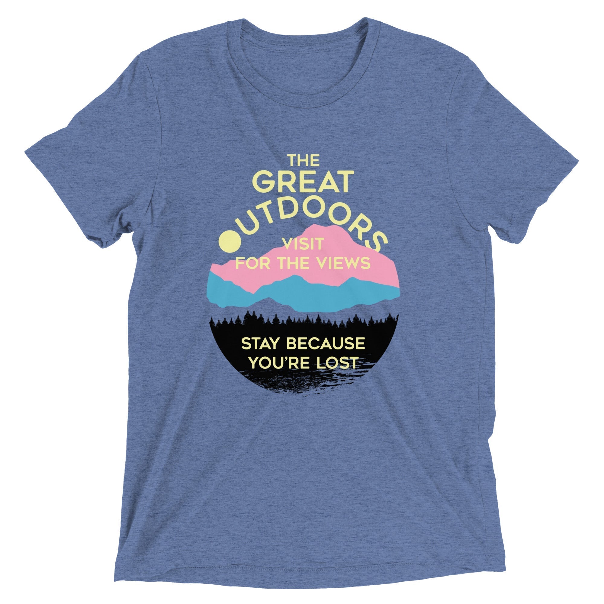 The Great Outdoors Men's Tri-Blend Tee Hoodie, Sweatshirt | PureTeeCo.com (Image 1)