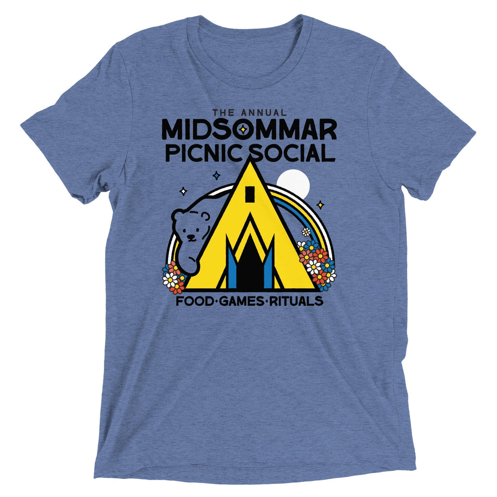 The Annual Midsommar Picnic Social Men's Tri-Blend Tee Hoodie, Sweatshirt | PureTeeCo.com (Image 3)