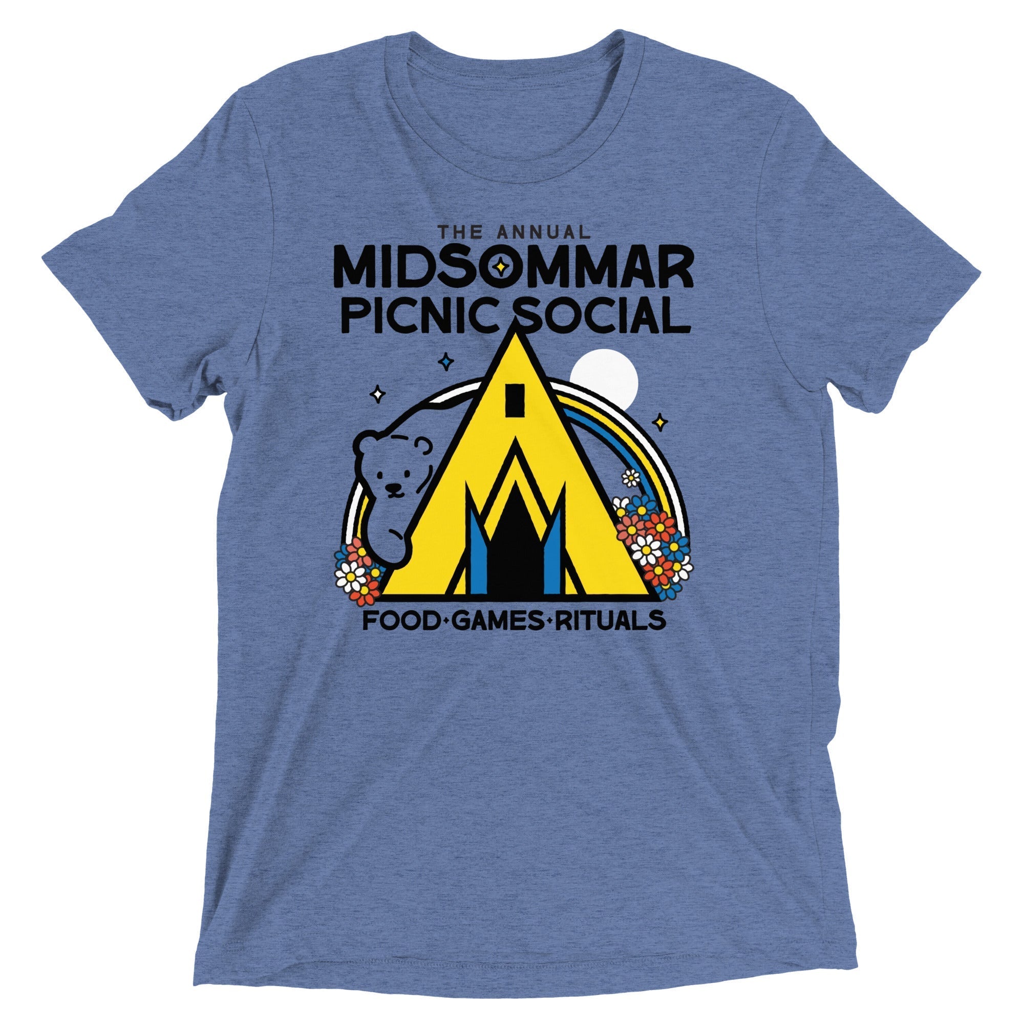 The Annual Midsommar Picnic Social Men's Tri-Blend Tee Hoodie, Sweatshirt | PureTeeCo.com (Image 3)